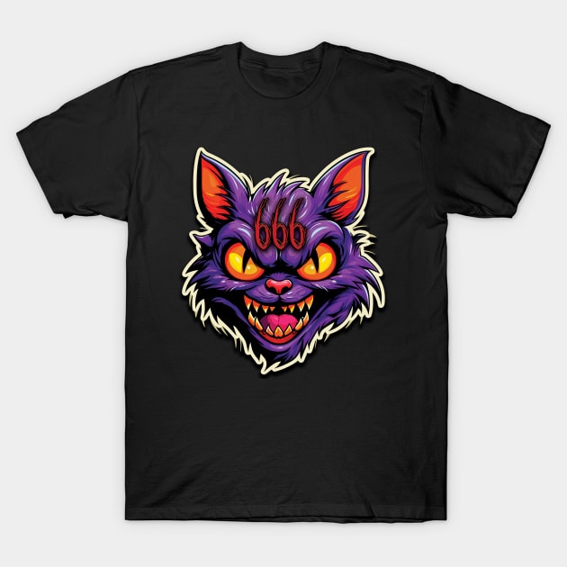 Devil Cat 666 T-Shirt by Gothic Museum